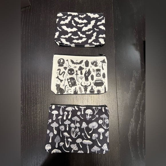 SPOOKY Halloween Canvas Makeup Bags (3) - NEW! - Picture 2 of 5